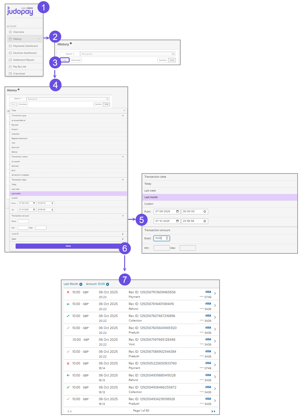 search by transaction amount